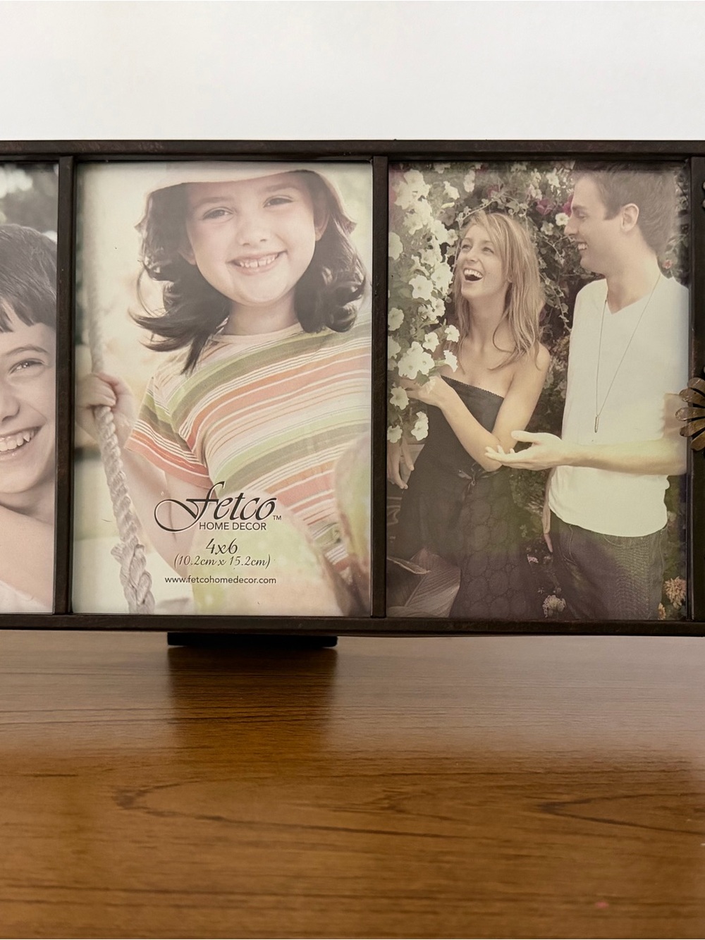Fetco Brown Multi-Opening Metal Photo Frame - Live Live Laugh